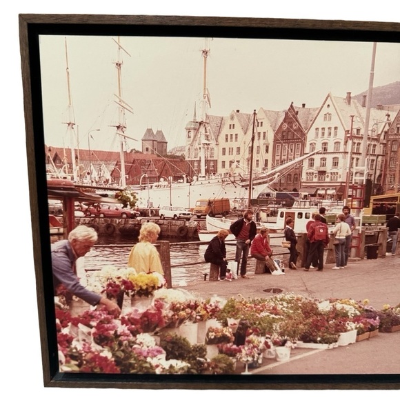 Lohman Photography The Flower Market Bergen Norway Custom Wood Frame Print 12x15 - Picture 2 of 9